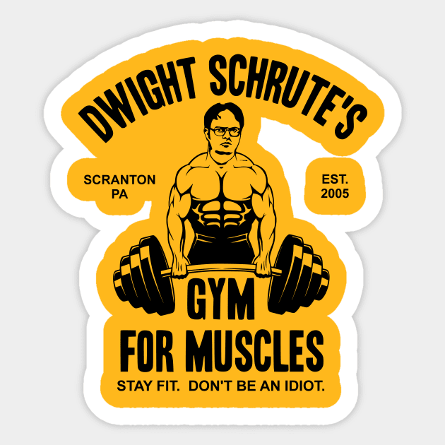 Dwight Schrute's Gym For Muscles Sticker by Bigfinz